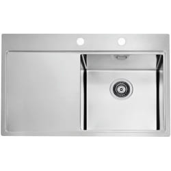 Pure - Lavello 79x53 cm, con comando remoto dello scarico, dx, acciaio inox 1103651 - Alveus