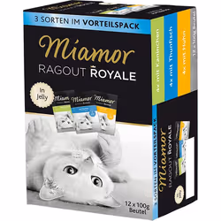 Miamor Ragout Royale in Jelly, Adulto, Tutte le razze, Pollo, Coniglio, Tonno, 1,2 kg