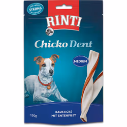 RINTI Chicko Dent, Spuntini, Cane, Adulto, Anatra, 150 g