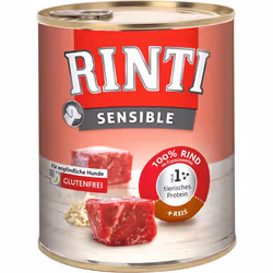 RINTI Sensible, Adulto, Manzo, Riso, 8 kg, Non contiene soia