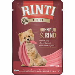 RINTI 93002, Adulto, Tutte le razze, Manzo, Pollo, 100 g, Non contiene soia