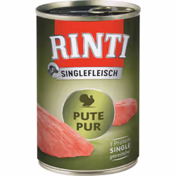RINTI Singlefleisch, Adulto, Tutte le razze, Turkey (bird), 400 g, Non contiene soia