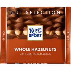 Ritter Sport 102152, Cioccolato al latte, 100 g, Nocciola, 2394 kJ, 575 kcal, 39 g