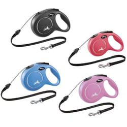 Guinzaglio estensibile a corda Flexi New Classic Cord con manico ergonomico per cani: Blu s 5 metri