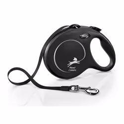 Flexi Classic L, Cane, Guinzaglio retrattile, Nero, Nastro, 50 kg, Monocromatico