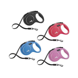Flexi - Guinzaglio estensibile a fettuccia New Classic Tape con manico ergonomico per cani: Rosso m 5 metri