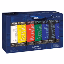 KREUL el Greco, 75 ml, Nero, Blu, Verde, Rosso, Bianco, Giallo, Lucida, Tubo, Resistente all'acqua