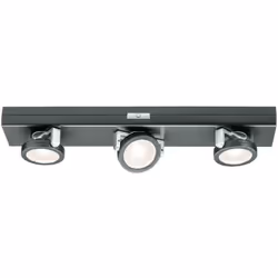 Paulmann 70636, Faretto d'illuminazione da superficie, 3 lampadina(e), LED, 3000 K, 18 lm, Antracite, Cromo