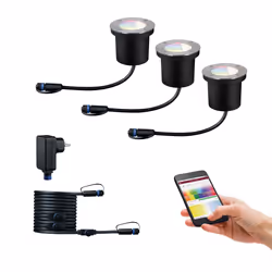 Paulmann 942.75, Illuminazione a pavimento da esterno, Nero, Argento, Metallo, IP65, Giardino, II