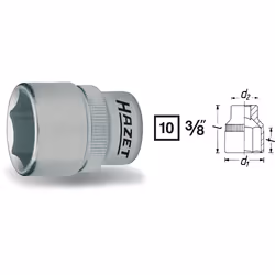 HAZET 880-7, 1 pz, 76,2 / 8 mm (3 / 8"), Acciaio al cromo vanadio, 24 mm, 18 g