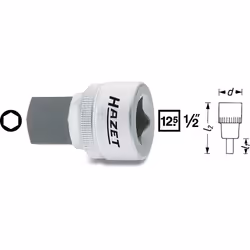HAZET 985-8, 1 pz, 25,4 / 2 mm (1 / 2"), Acciaio, 38 mm, 58 g