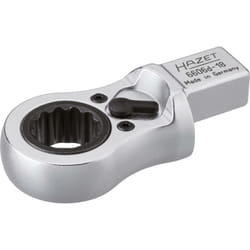 Chiave ad anello ad innesto a cricchetto 6606D-18 ∙ Attacco quadro ad innesto 14 x 18 mm, massiccio ∙ Profilo a doppio esagono esterno ∙ AC 18 mm