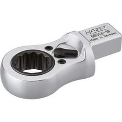 Chiave ad anello ad innesto a cricchetto 6606D-19 ∙ Attacco quadro ad innesto 14 x 18 mm, massiccio ∙ Profilo a doppio esagono esterno ∙ ac 19 mm