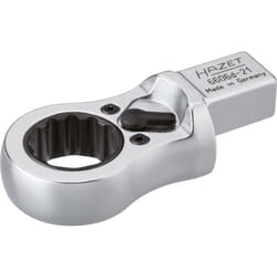 Chiave ad anello ad innesto a cricchetto 6606D-21 ∙ Attacco quadro ad innesto 14 x 18 mm, massiccio ∙ Profilo a doppio esagono esterno ∙ ac 21 mm
