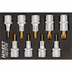 Safety-Insert-System HAZET (SIS) Con zigrinatura Safety-Insert-System, alloggiamento in espanso morbido bicomponente Superfic ...