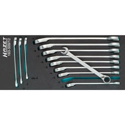 Serie di chiavi combinate con cricchetto 163-509/12 ∙ Profilo trazione con doppio esagono esterno ∙ 12-pezzi ∙ 8 – 19