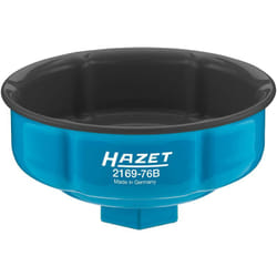 Hazet - Chiavi per filtro olio 2169-76B ∙ Attacco quadro, cavo, 1/2 di pollice (12,5 mm) ∙ Profilo scanalato ∙ ac 76 mm