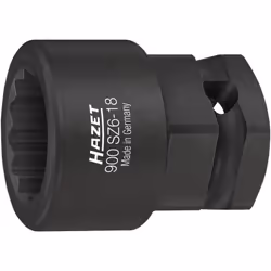 HAZET Inserto per chiave a bussola per albero motore 900SZ6-18 ∙ Quadrato 12,5 mm (1/2), esagono esterno 24 mm ∙ Profilo este ...