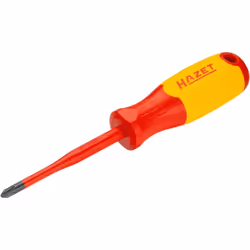 Lama tonda Impugnatura ergonomica tricomponente HAZET (rosso/giallo) Superficie: con isolamento di protezione IEC 60900:2018  ...