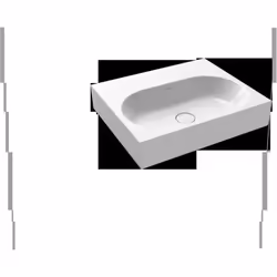 Centro lavabo con effetto perla interno ed esterno smaltato senza troppopieno bianco alpino 600x500x120 mm Disponibile a scel ...