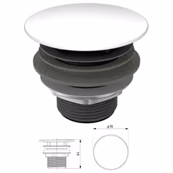 Piletta Kaldewei Accessori e ricambi lavabi 3904, colore Bianco alpino, 6.4 cm altezza - 905800000001 Valvola a scarico liber ...