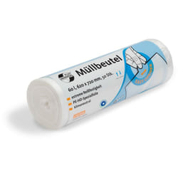 Deiss - Universal 49908 Sacchetti per Rifiuti con Banderole Stampate, Capacita 60 l, Trasparente, 620X720 mm, 50 Pezzi