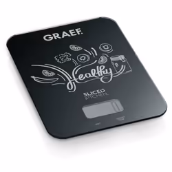 Graef Family Line, Bilancia da cucina elettronica, 5 kg, 1 g, Nero, Vetro, Superficie piana