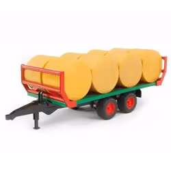 BRUDER Bale transport trailer with 8 round bales, Verde, Arancione, Rosso