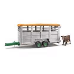 BRUDER Livestock trailer with 1 cow, 1:16, 3 anno/i, Verde, Grigio