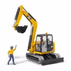 BRUDER Cat Mini Excavator with worker - Vista aggiuntiva 6