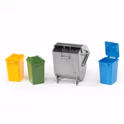 BRUDER Garbage can set, Multicolore