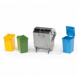 BRUDER Garbage can set parte e accessorio di modellino in scala