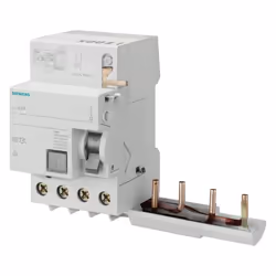 Blocco differenziale (salvavita) Siemens, con le seguenti caratteristiche: 3 moduli Attacco DIN (universale per qualsiasi cen ...