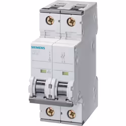 Interruttore magnetotermico Siemens, 2 moduli, attacco DIN (universale per qualsiasi centralino in commercio), poli 2P, 10 am ...