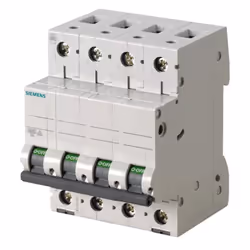 Interruttore magnetotermico Siemens, 4 moduli, attacco DIN (universale per qualsiasi centralino in commercio), poli 4P, 25 am ...