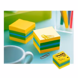 3M Post-it 2051L pouch autoadesiva Quadrato Blu, Verde, Turchese, Giallo 400 fogli Autoadesivo - Vista aggiuntiva 6