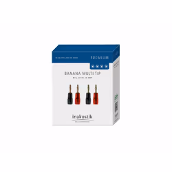 Inakustik 00814841 cavo di collegamento 4mm Banana Nero, Rosso