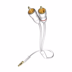 Inakustik 003100015, 3.5mm, 2 x RCA, 1,5 m, Bianco