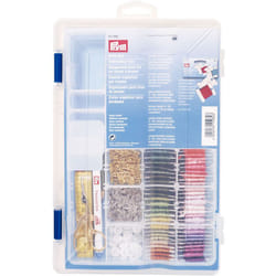 Prym Embroidery Storage Box, Transparent, Blue, Taglia Unica