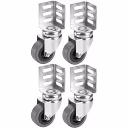 Dörner + Helmer 450107 - Set di ruote girevoli con lamiera angolare (38 x 38 x 52 mm, 50 x 21 mm, ruota in gomma, portata 40  ...