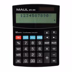 MAUL MTL 800, Desktop, Calcolatrice con display, 12 cifre, Batteria, Nero