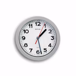 MAUL 9052995, Parete, Orologio al quarzo, Rotondo, Argento, Plastica, Vetro