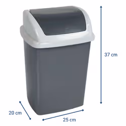 MAUL 9521087 bidone per la spazzatura 10 L Rettangolare Plastica, Polipropilene (PP) Grigio scuro, Bianco - Vista aggiuntiva 3