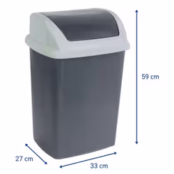 MAUL 9522487 bidone per la spazzatura 24 L Rettangolare Plastica, Polipropilene (PP) Grigio scuro, Bianco - Vista aggiuntiva 3