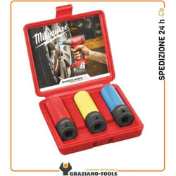 Milwaukee - set bussole gommate con attacco da 1/2 17/19/21