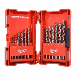 Set Punte Milwaukee HSS-G 1-10 con 19 pezzi THUNDERWEB HSS-G 19 Punte dimensioni: Ø 1 / 1,5 / 2 / 2,5 / 3 / 3,5 / 4 / 4,5 / 5 ...