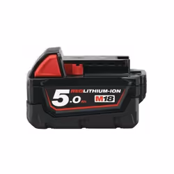 Batteria Milwaukee Red Lithium 18V 5.0Ah M18 - Sistema M18 B5 - Autonomia 2,5 volte superiore, fino al 20% di potenza in più ...