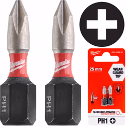 Phillips Impact Bit PH 1 25mm SHOCKWAVE Impact Duty™ II. Generation - das neueste Originalprodukt des renommierten Unternehme ...