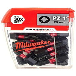 Milwaukee - Cajita Shockwave PZ1 x25mm (25uds) - ShW cd PZ1 25mm-25pc