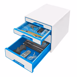 Leitz 52131036 organizzatore per cassetto di scrivania Blu, Metallico